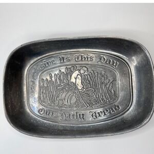 Duratale By Leonard Pewter Tray Give Us This Day Our Daily Bread Religious Decor